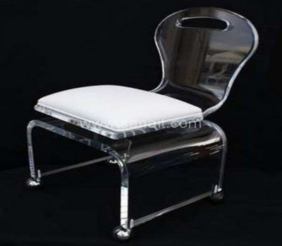 Acrylic desk chair with wheels