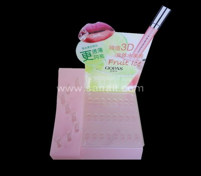 Pink acrylic lipstick display holder