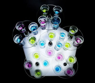 LED display holder for shot glass