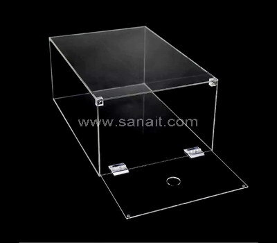 Drop front stackable clear acrylic sneaker shoe organizer box