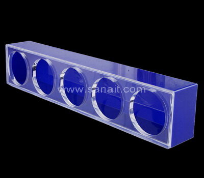 Blue and clear acrylic shot glass holder tray wholesale