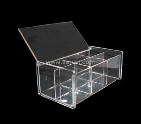 Crystal acrylic invisible hinge cover case with divider