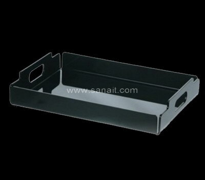 Custom black acrylic tray with handle