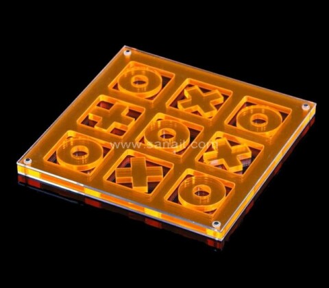 SAOT-159-1 Individuelles Acryl Tic Tac Toe Brettspiel Set Lucite Spielset