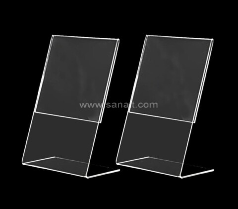 L-formad akrylbordsskylt med tryck Prislapp Rack Korthållare Stativ