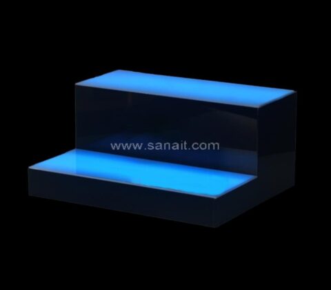 Présentoir à 2 niveaux pour bouteilles en acrylique illuminé par LED Glow