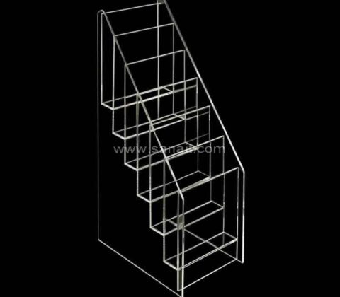 Custom Clear Acrylic Vertical Multi Level Tri-Fold Brochure Literature Rack