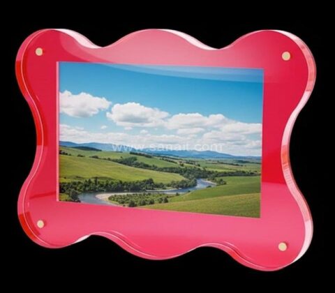 Retro Wavy Horizontal Acrylic Photo Frame