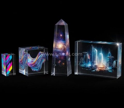 Bloc acrylique transparent personnalisé avec impression de photos