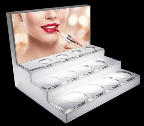 Présentoir de maquillage et de parfum en acrylique à LED personnalisé