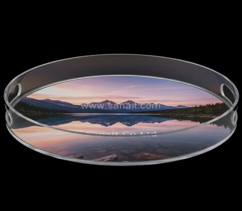 Vassoio acrilico rotondo personalizzato con stampa UV