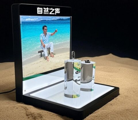 Présentoir de comptoir en acrylique personnalisé avec lumière LED