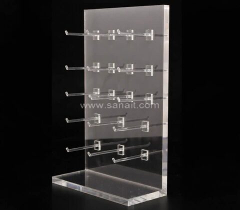 Custom Clear Acrylic Jewelry Display Stand with Hooks