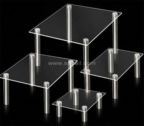 Multi-Size Square Cupcake Stand with Silver Metal Legs