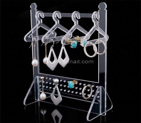 Customized Transparent Acrylic Hanger Display Rack For Earrings