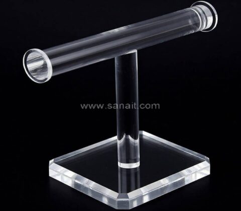 Porte-bijoux en T élégant en acrylique clair