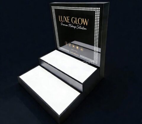 Présentoir de comptoir à LED pour cosmétiques