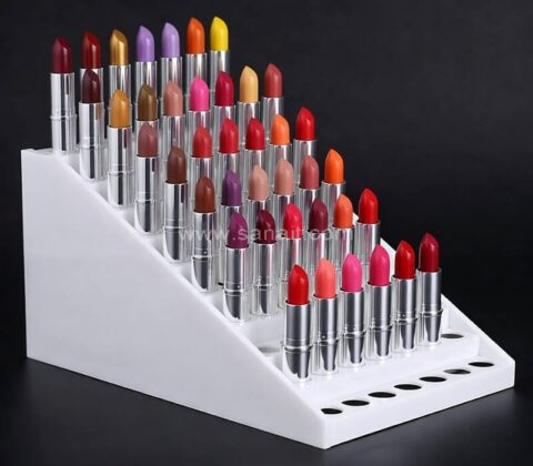 Présentoir de luxe pour rouge à lèvres en acrylique blanc
