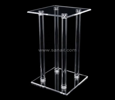 Transparent Acrylic Square Plinth Pedestal