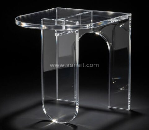Table d'appoint minimaliste en acrylique transparent