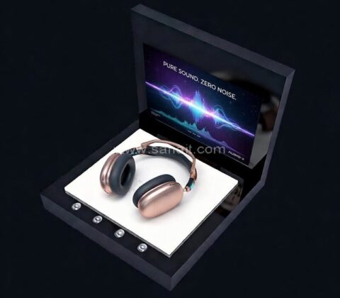 Custom L-Shaped Acrylic Display Stand with LED Lights