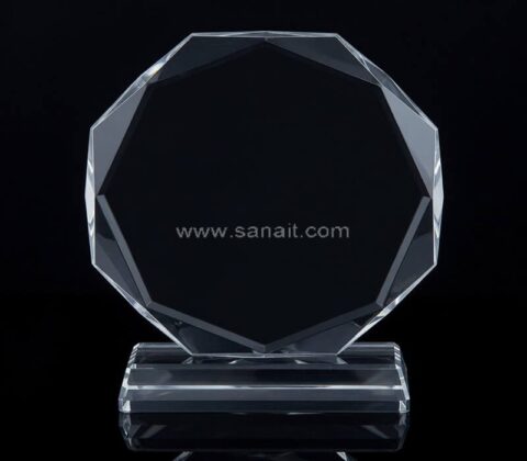 Trophée octogonal en cristal acrylique personnalisé