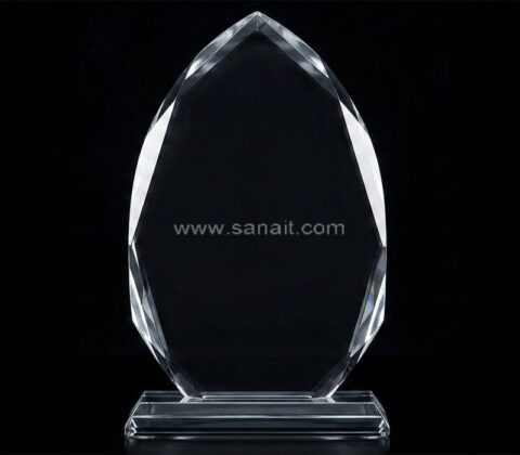 Custom Blank Faceted Oval Acrylic Trophy