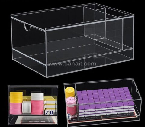 Individuell gestalteter, transparenter Mahjong-Aufbewahrungskasten aus Acryl