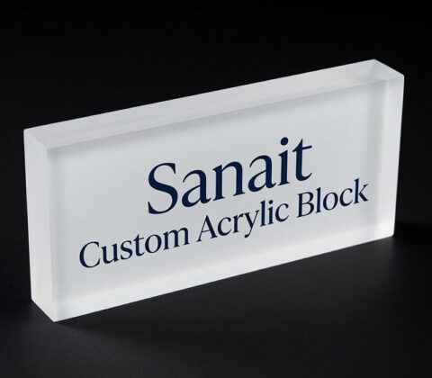Bloc en acrylique givré personnalisé de haute qualité avec logo