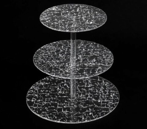 Factory Sale 3-Tier Clear Textured Dessert Stand