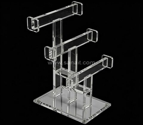 Minimalist Acrylic 3-Tier Bracelet Stand Watch Showcase