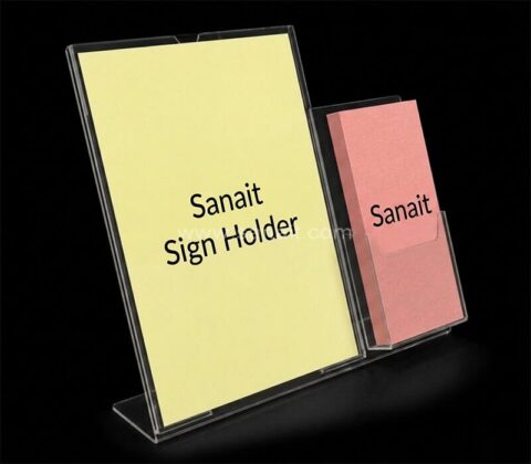 Factory Sale Portrait Acrylic Sign Holder with Card Pocket