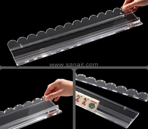 Estante personalizado de acrílico transparente para fichas de mahjong