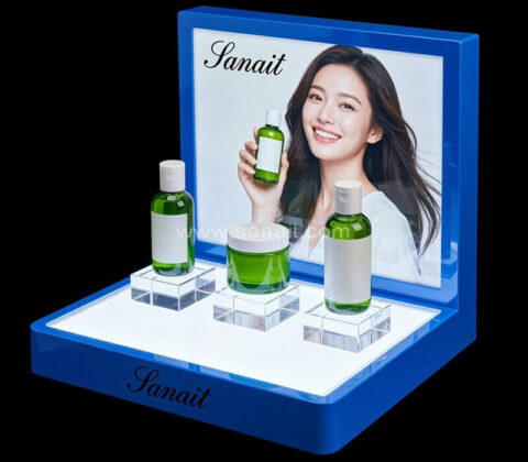 Présentoir cosmétique LED haut de gamme sur mesure pour produits de beauté